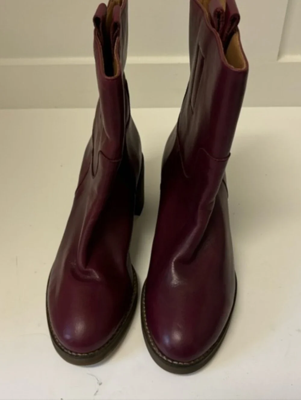 Free People Tabby Ankle Boot In burgundy Purple Sz 38/US8